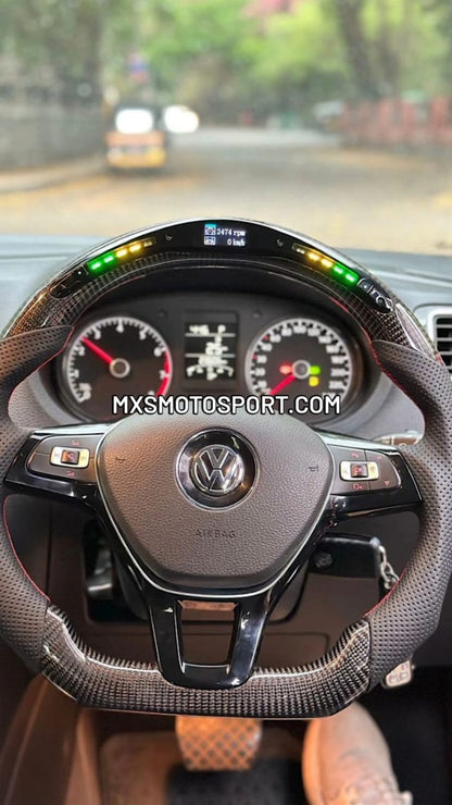 MXS4181 Carbon Fiber Steering with RPM Light For Volkswagen Polo