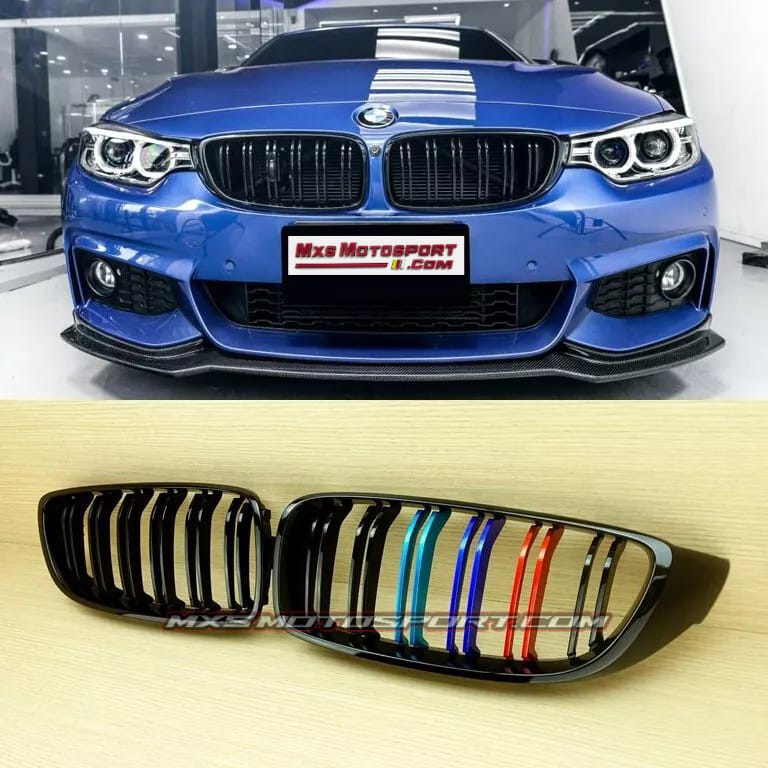 MXS4203 Dual Bar M Power Front Bumper Grill For BMW 3 Series F30