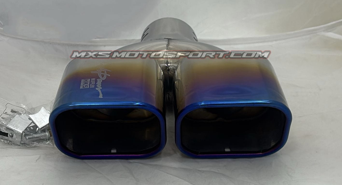 MXS4292 Dual Exhaust Muffler Tip For Car with Burnt Chrome Finish B2003