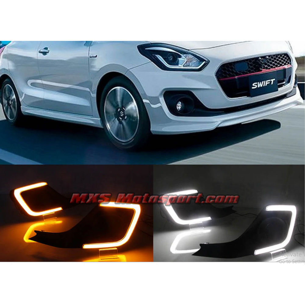 MXS2663 Maruti Suzuki Swift LED Daytime Fog Lamps With Turn Signal Mode New Version