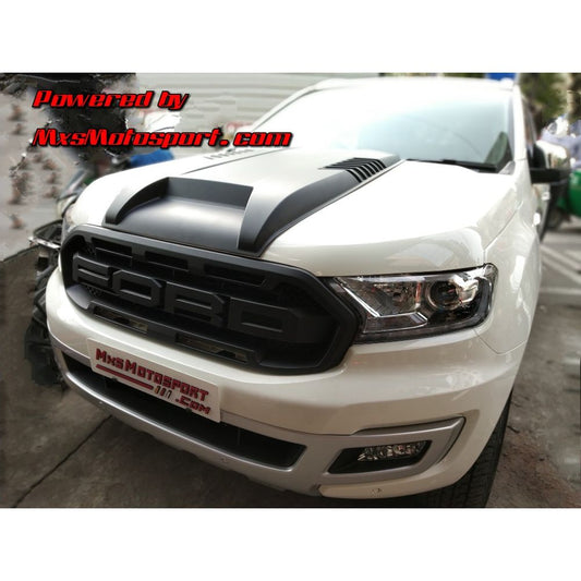 MXS2822 Ford Endeavour Everest Tech Hard X2 Matt Bonnet Scoop Hood with X2 Raptor Grill