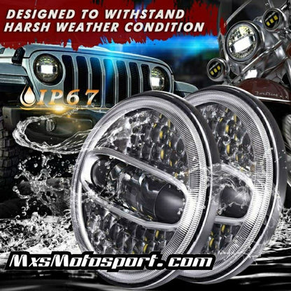 MXS2909 Daytime Cree LED Projector Headlights Mahindra Thar Jeep Wrangler