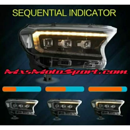 MXS3027 Ford Endeavour LED Projector Headlights TRI-LENS Matrix Series