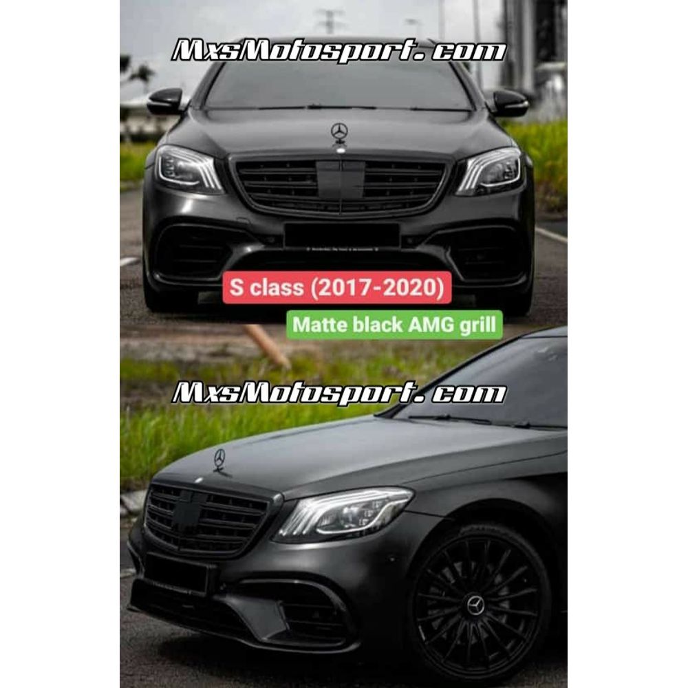 MXS3436 AMG Grill For Mercedes S Class 2017-2020 Matt Black