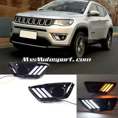 MXS3599 Jeep Compass LED Daytime Fog Lamps with Matrix Turn Signal Mode