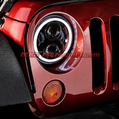 MXSHL502 Projector Headlights Halo Ring DRL Bluetooth App Control For Thar Jeep Wrangler