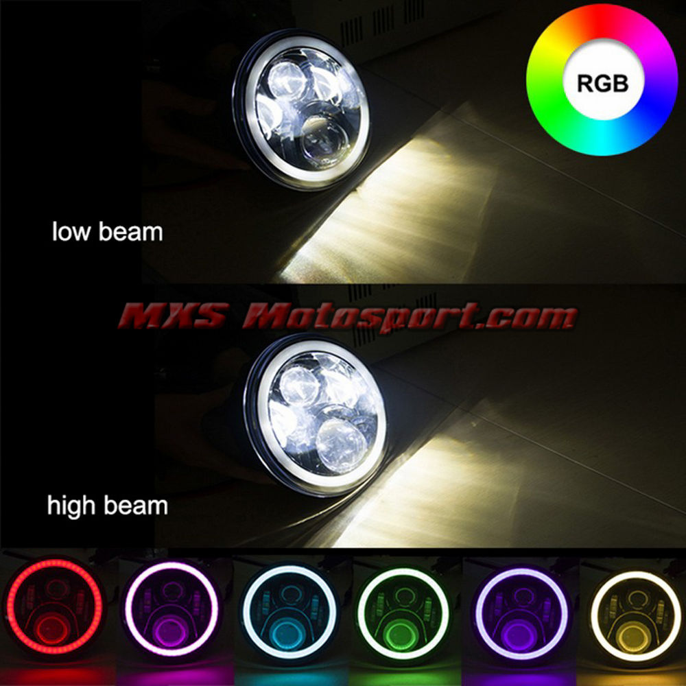 MXSHL502 Projector Headlights Halo Ring DRL Bluetooth App Control For Thar Jeep Wrangler