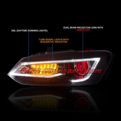 MXSHL657 Volkswagen Ameo Led Daytime Projector Headlights with Matrix Mode