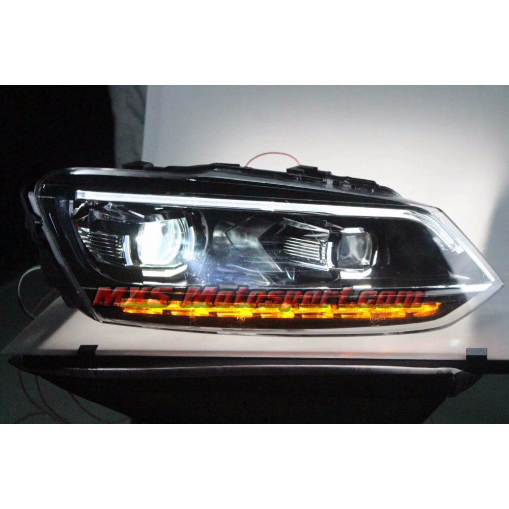 MXSHL706 Volkswagen Ameo Led Daytime Quad Projector Headlights with Matrix Turn Signal Mode