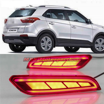 MXSTL173 Hyundai Creta Rear Bumper Reflector DRL LED Tail Lights 2018