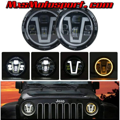 MXSHL752 Daymaker Cree LED Projector Headlights Mahindra Thar Jeep Wrangler