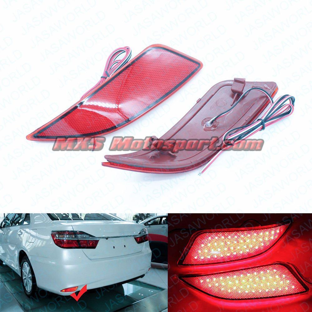 MXSTL107 Rear Bumper Reflector DRL LED Tail Lights Toyota Camry 2014-2016