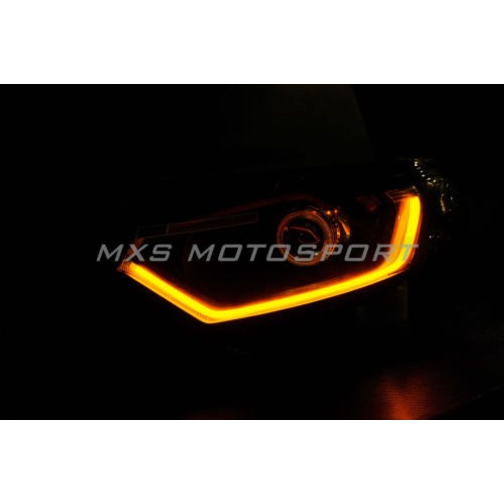 MXS1882 NEW Audi-Style Universal Tube White-Amber Switchback Headlight DRL Daytime Light