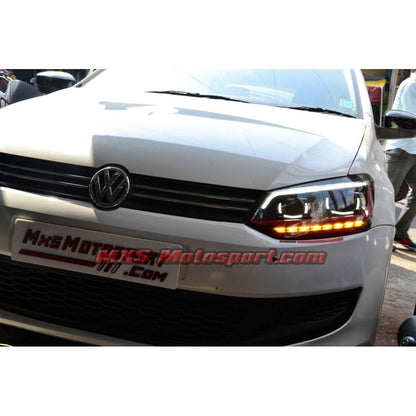 MXSHL718 Volkswagen Polo Led Daytime Quad Projector Headlights with Matrix Turn Signal Mode